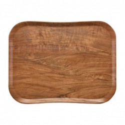 Plateau polyester Century aspect naturel bois Cambro olivier marron 360 x 460mm FE490 Cambro