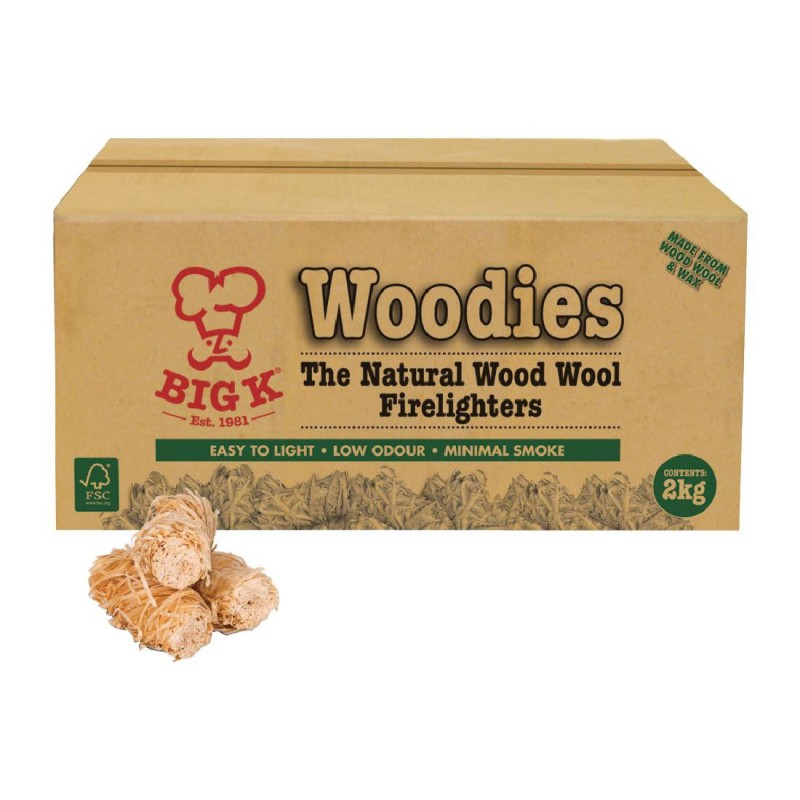 Allume-feu en laine de bois naturel Big K Woodies 2Kg FJ729 Big K Allume-feu en laine de bois naturel Big K Woodies 2Kg FJ729 Big K