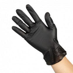 Gants vinyle non poudrés Hygiplas noirs L (lot de 100) FJ748-L Hygiplas