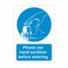 Autocollant Désinfection des mains avant d'entrer format A5 FN840 Sans Marque