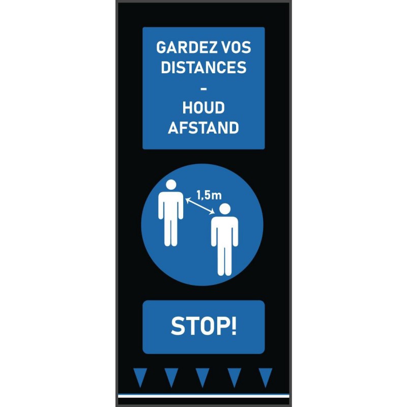 Tapis de distanciation sociale 150x65cm bleu - personnes (attention : texte néerlandais et français) FN877 Sans Marque Tapis de distanciation sociale 150x65cm bleu - personnes (attention : texte néerlandais et français) FN877 Sans Marque