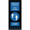 Tapis de distanciation sociale 150x65cm bleu - personnes (attention : texte néerlandais et français) FN877 Sans Marque