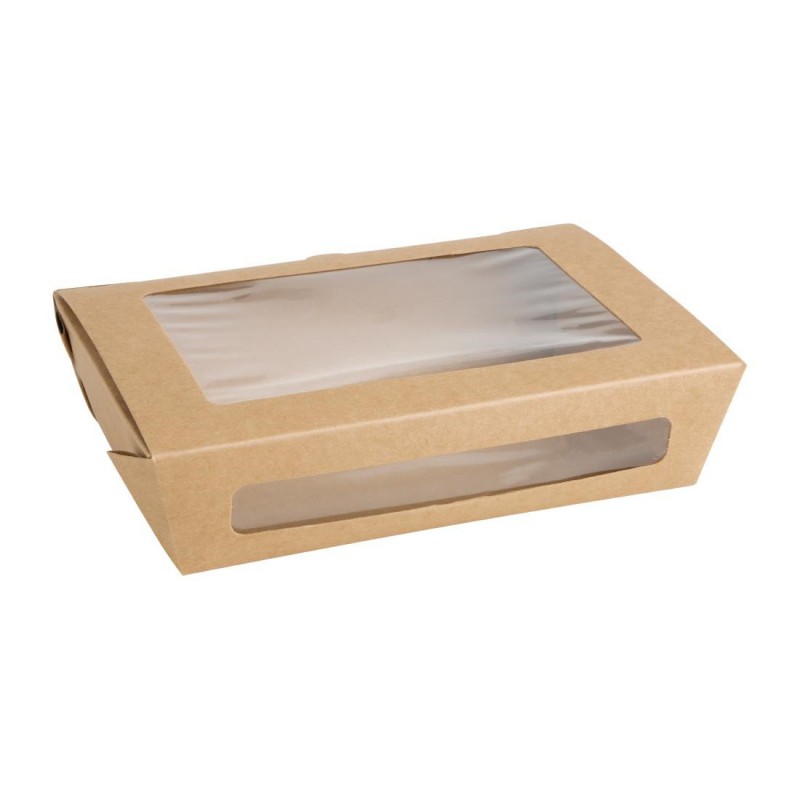 Boîtes salade avec fenêtre PET Fiesta Recyclable 1200ml (lot de 150) FN898 Fiesta Boîtes salade avec fenêtre PET Fiesta Recyclable 1200ml (lot de 150) FN898 Fiesta
