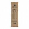 Ensembles de couverts en bois 4-en-1 emballages individuels kraft eGreen (lot de 250) FS168 eGreen