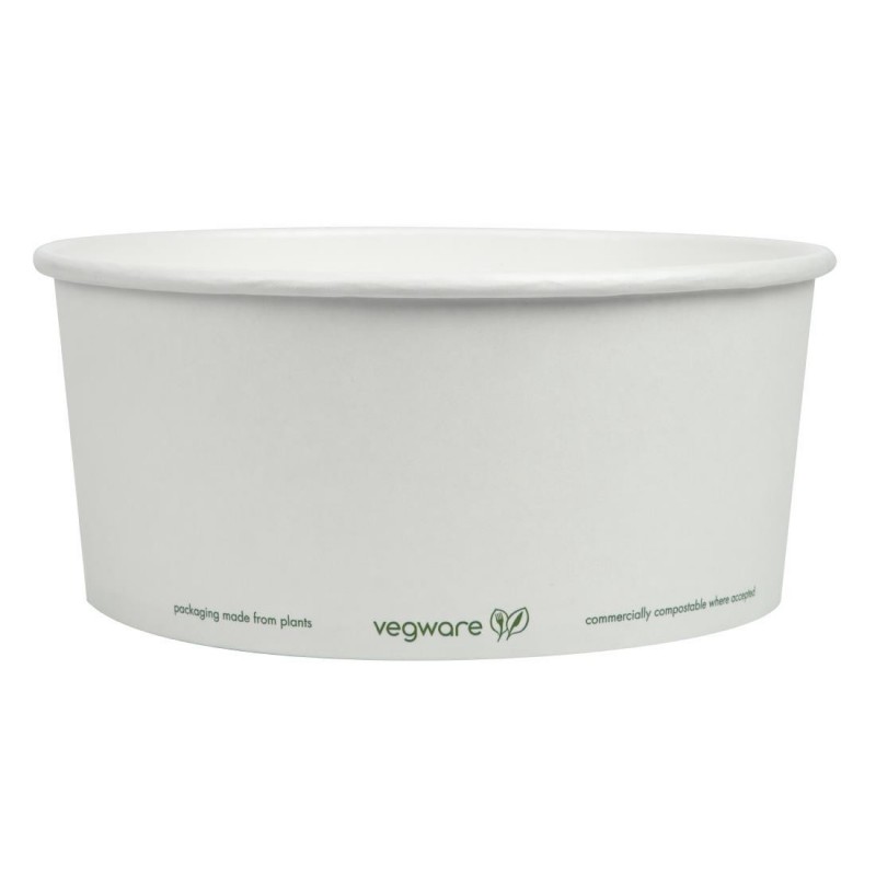 Bols alimentaires en carton doublé PLA série 185 Vegware 1 Bols alimentaires en carton doublé PLA série 185 Vegware 1