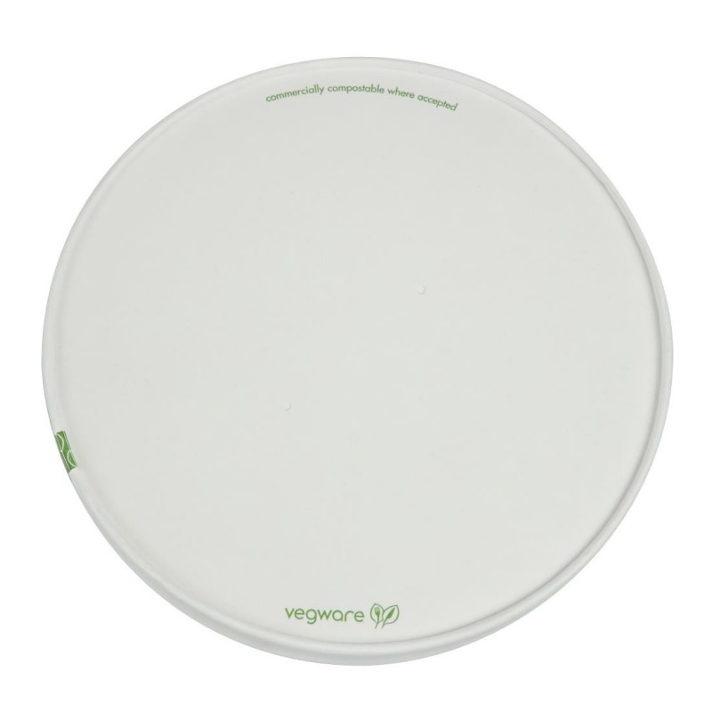 Couvercles à trous en carton doublé PLA série 185 Vegware (lot de 300) FS179 Vegware Couvercles à trous en carton doublé PLA série 185 Vegware (lot de 300) FS179 Vegware