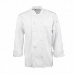 Veste de cuisine mixte blanche à manches longues Chef Works Calgary Cool Vent L B649-L Chef Works