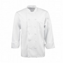 Veste de cuisine mixte blanche à manches longues Chef Works Calgary Cool Vents S B649-S Chef Works