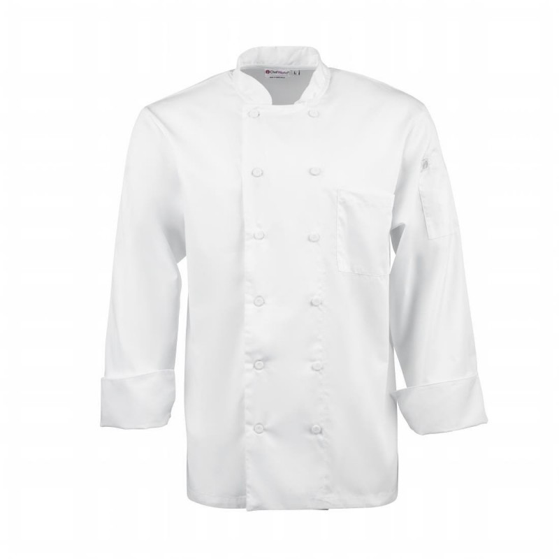 Veste de cuisine mixte blanche à manches longues Chef Works Calgary Cool Vent XXL B649-XXL Chef Works Veste de cuisine mixte blanche à manches longues Chef Works Calgary Cool Vent XXL B649-XXL Chef Works