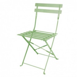 Chaises de terrasse pliantes en acier Bolero vert clair (Lot de 2) FT270 Bolero