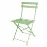 Chaises de terrasse pliantes en acier Bolero vert clair (Lot de 2) FT270 Bolero