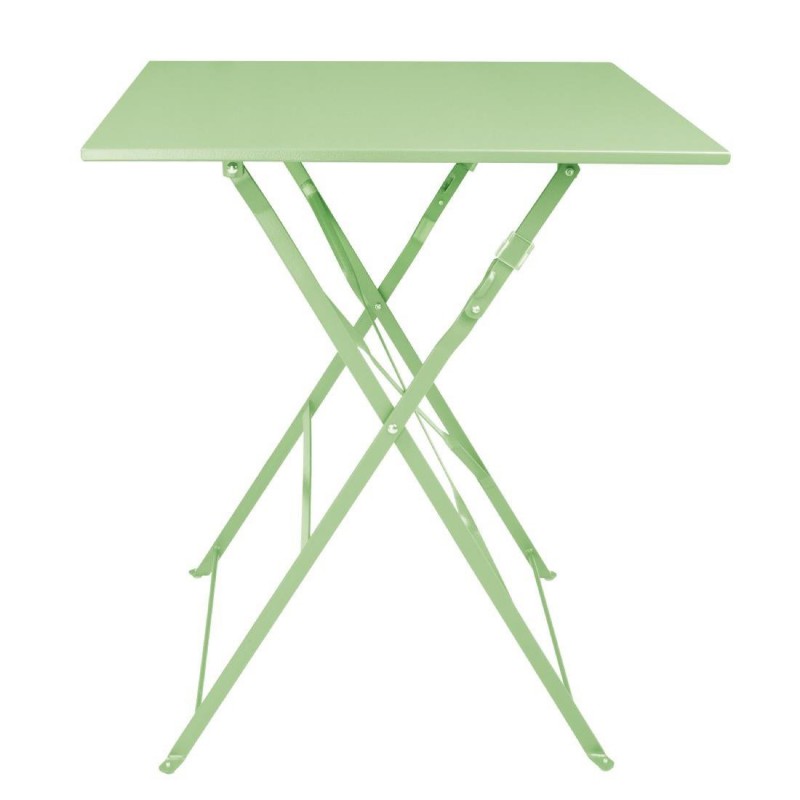 Table de terrasse carrée pliante en acier Bolero vert clair 600 mm FT271 Bolero Table de terrasse carrée pliante en acier Bolero vert clair 600 mm FT271 Bolero