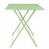 Table de terrasse carrée pliante en acier Bolero vert clair 600 mm FT271 Bolero