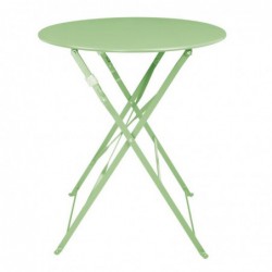 Table de terrasse carrée pliante en acier Bolero vert clair 595 mm FT272 Bolero