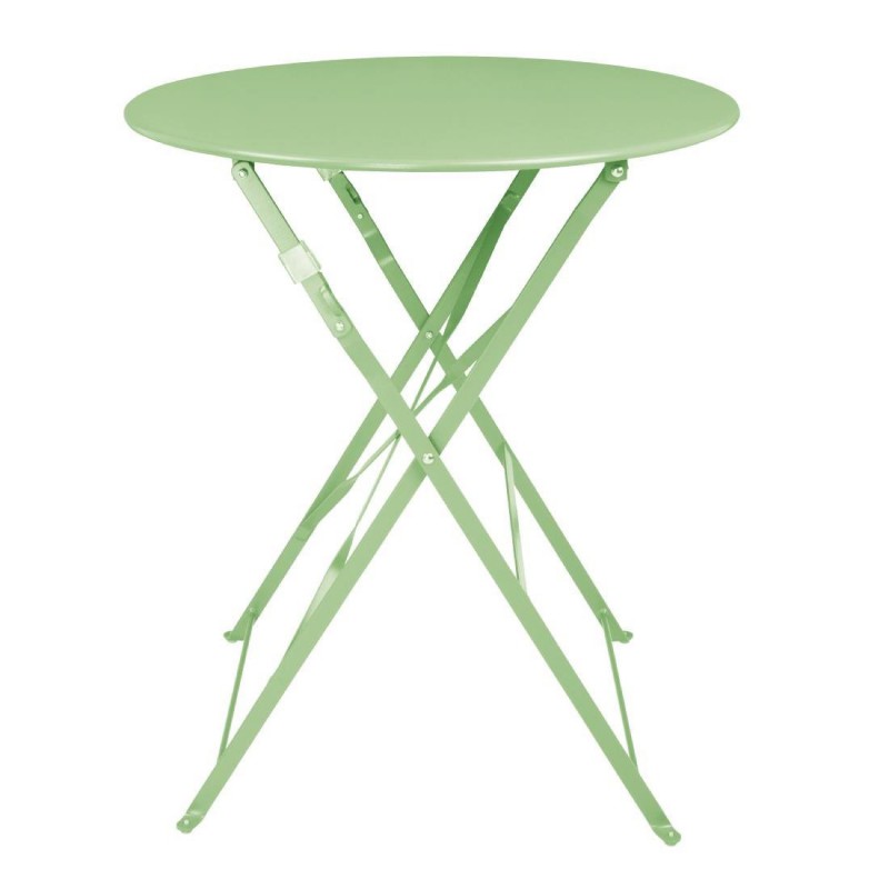 Table de terrasse carrée pliante en acier Bolero vert clair 595 mm FT272 Bolero Table de terrasse carrée pliante en acier Bolero vert clair 595 mm FT272 Bolero