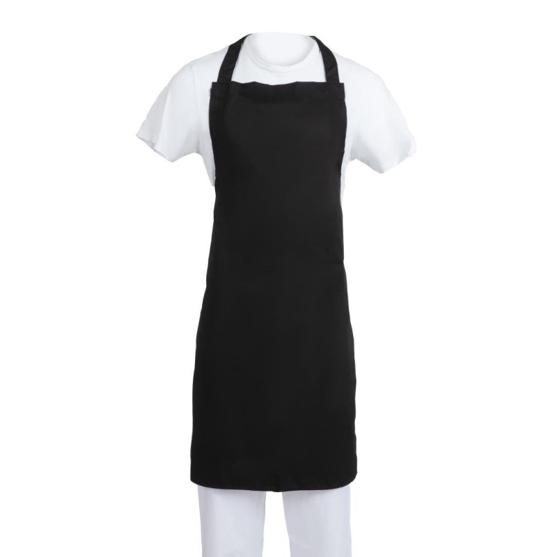 Tablier bavette Whites polyester-coton noir XL B887 Whites Chefs Clothing