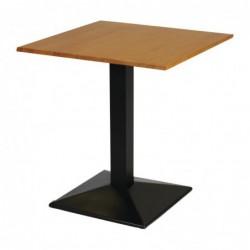 Table carrée avec pied en métal et plateau chêne clair Turin 700 mm FT502 Non Branded