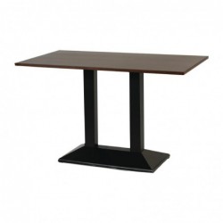Table rectangulaire avec pied en métal et plateau en bois foncé Turin 1200x700 mm FT503 Non Branded