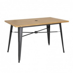 Table d'extérieur Bolero 120x76x75cm bois clair FT954 Bolero