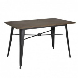 Table d'extérieur Bolero 120x76x75cm bois noir FT955 Bolero