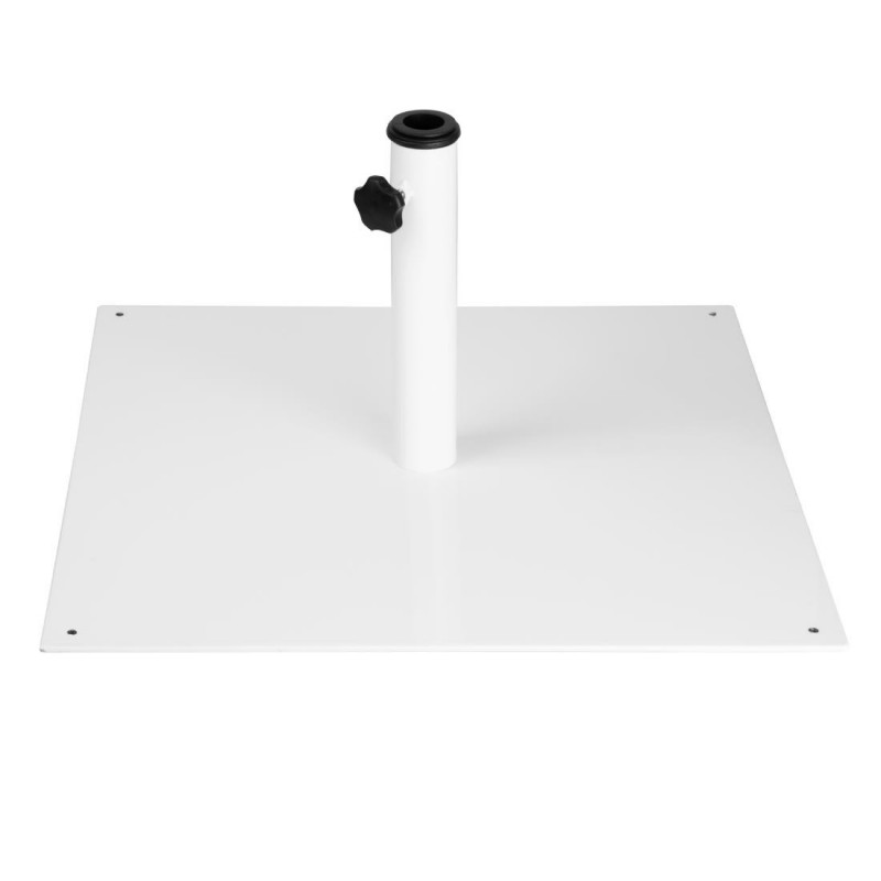 Pied de parasol plat en métal Bolero blanc 18kg FU510 Bolero Pied de parasol plat en métal Bolero blanc 18kg FU510 Bolero