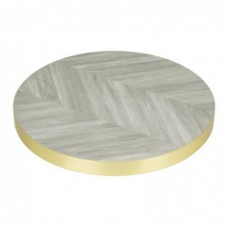 Plateau de table rond pré-percé Bolero Chevron 600mm FU511 Bolero