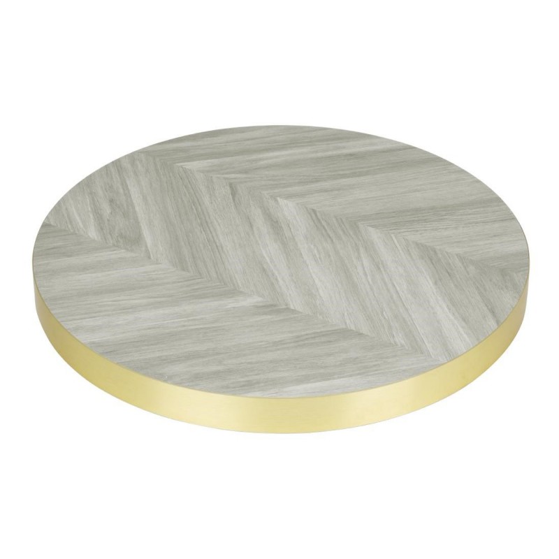 Plateau de table rond pré-percé Bolero Chevron 600mm FU511 Bolero
