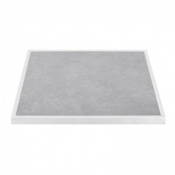 Plateau de table extérieur carré en verre trempé Bolero effet pierre gris clair bord blanc 700 mm FU514 Bolero