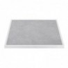Plateau de table extérieur carré en verre trempé Bolero effet pierre gris clair bord blanc 700 mm FU514 Bolero