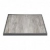 Plateau de table extérieur carré en verre trempé Bolero effet grain de bois bord gris 700 mm FU515 Bolero