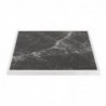Plateau de table extérieur carré en verre trempé Bolero effet granit foncé bord blanc 700 mm FU516 Bolero