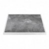 Plateau de table extérieur carré en verre trempé Bolero effet pierre foncée bord blanc 700 mm FU517 Bolero