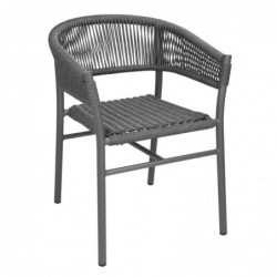 Fauteuils en corde grise tressée Bolero Florence (lot de 2) FU533 Bolero