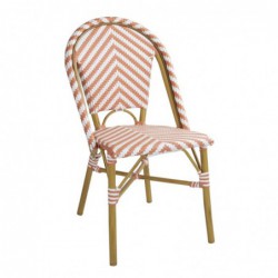 Chaises style parisien en rotin Bolero corail (lot de 2) FU534 Bolero