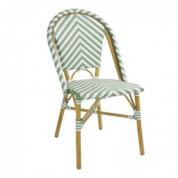 Chaises style parisien en rotin Bolero vert clair (lot de 2) FU535 Bolero