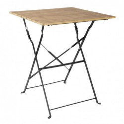 Table de terrasse carrée Bolero Perth effet bois FU538 Bolero