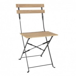 Chaises de terrasse pliantes Bolero Perth effet bois (lot de 2) FU539 Bolero