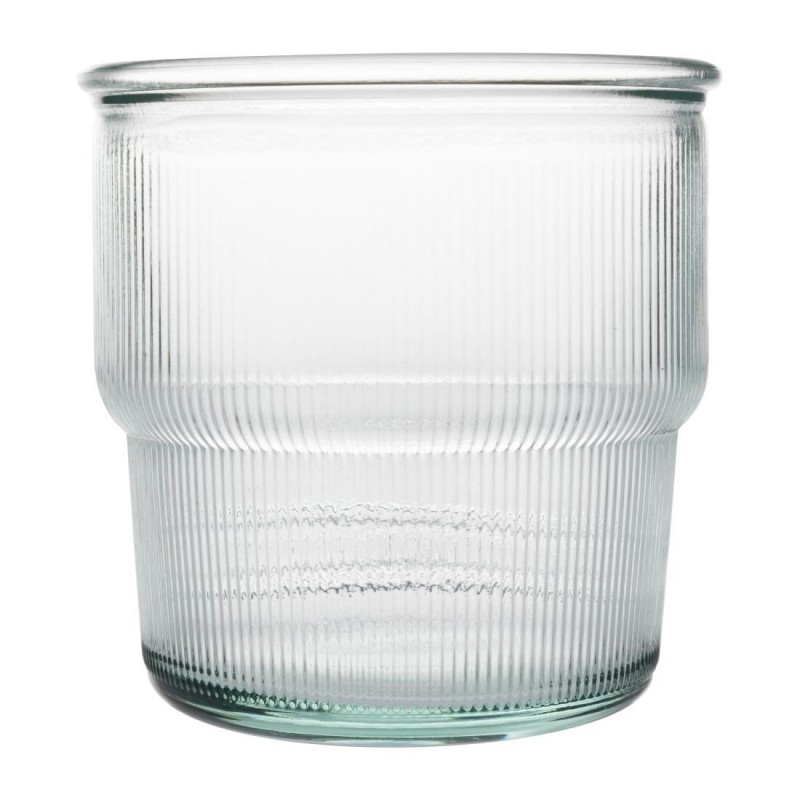 Gobelets rainurés empilables en verre recyclé Olympia 300ml (lot de 6) FU597 Olympia Gobelets rainurés empilables en verre recyclé Olympia 300ml (lot de 6) FU597 Olympia