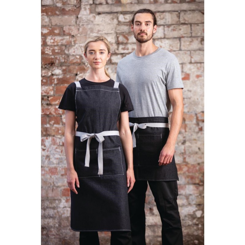 Tablier serveur court denim Southside noir 760mm B995 Southside Tablier serveur court denim Southside noir 760mm B995 Southside