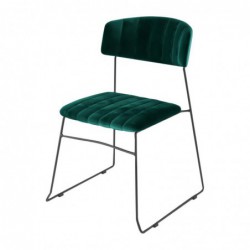 Chaises en velours vertes Mundo (lot de 4) FW568 Veba