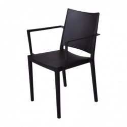 Fauteuils d'extérieur en polypropylène empilables Florence noirs (lot de 4) FW574 Sans Marque