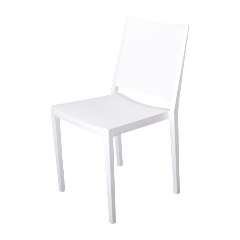 Chaises d'extérieur en polypropylène empilables Florence blanches (lot de 4) FW575 Sans Marque
