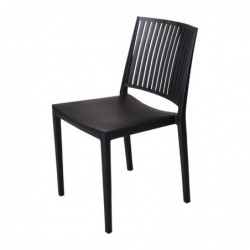 Chaises d'extérieur en polypropylène empilables Baltimore noires (lot de 4) FW576 Sans Marque