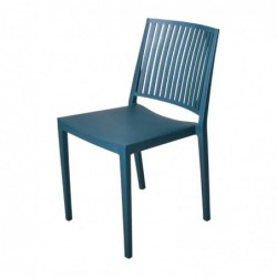 Chaises d'extérieur en polypropylène empilables Baltimore bleu pétrole (lot de 4) FW577 Sans Marque