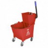 Seau essoreur avec pédale de vidange Jantex 30L rouge FW868 Jantex