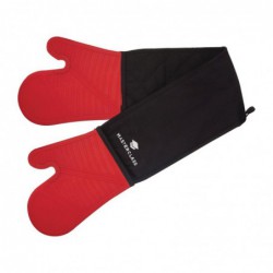 Gant de cuisine double en silicone sans couture MasterClass rouge FW884 Sans Marque