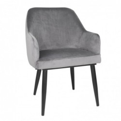 Chaises en velours Bolero Lia grises (lot de 2) FX071 Bolero