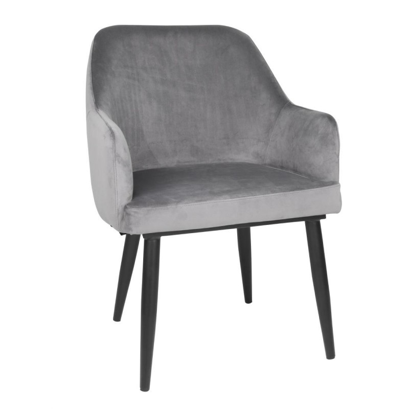 Chaises en velours Bolero Lia grises (lot de 2) FX071 Bolero Chaises en velours Bolero Lia grises (lot de 2) FX071 Bolero