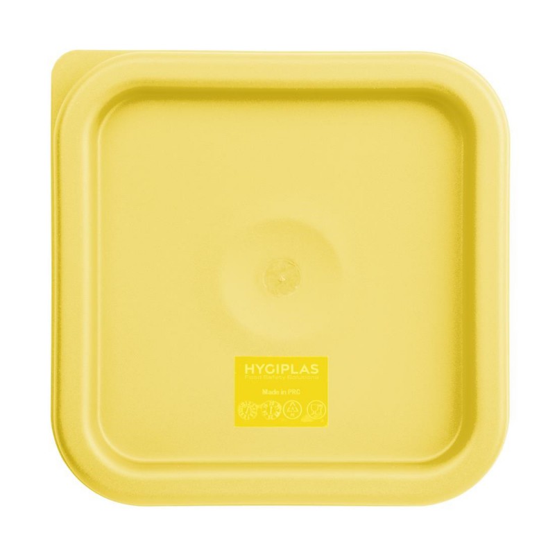 Petit couvercle carré pour boîte alimentaire Hygiplas jaune FX137 Hygiplas Petit couvercle carré pour boîte alimentaire Hygiplas jaune FX137 Hygiplas
