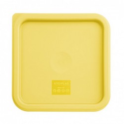 Couvercle moyen carré pour boîte alimentaire Hygiplas jaune FX138 Hygiplas